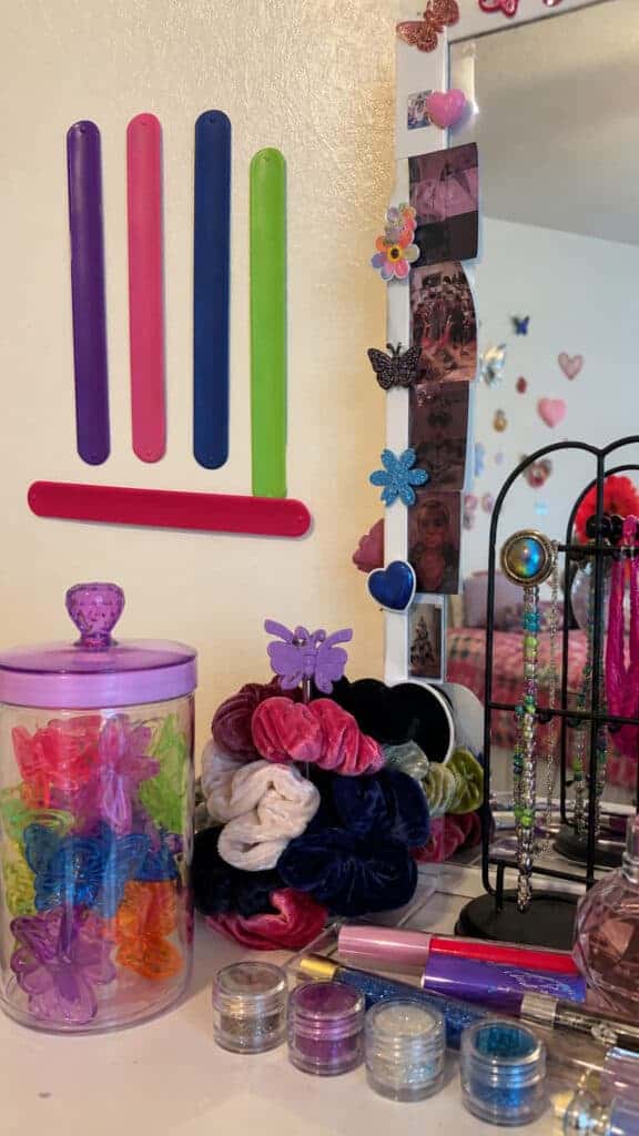 Butterfly Clips, Scrunchies, and 90s Accessories on Display