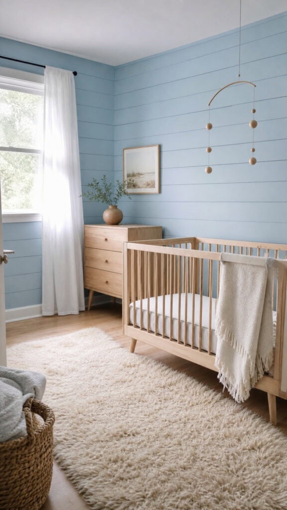 Blue Shiplap with Scandinavian Minimalism