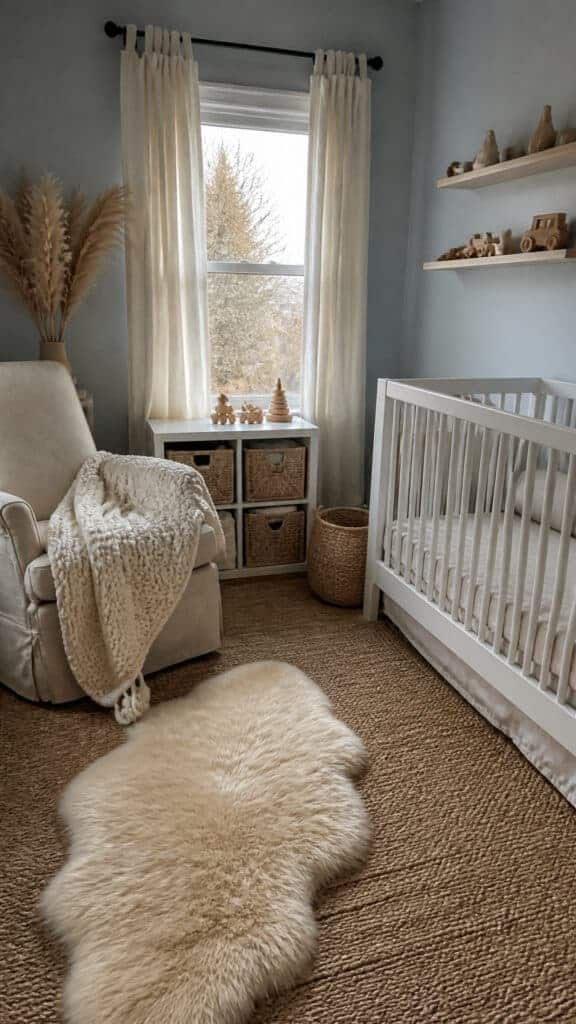 Pale Blue with Warm Neutrals and Textures