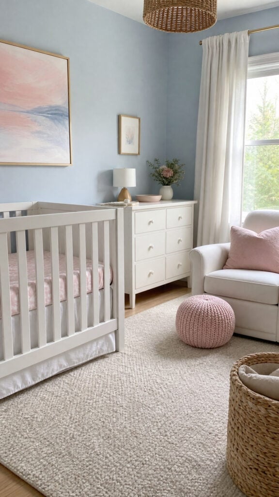 Powder Blue with Blush Pink Touches