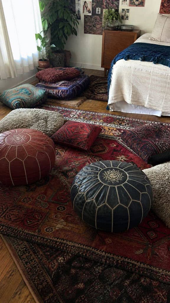 Vintage Rugs and Floor Cushions