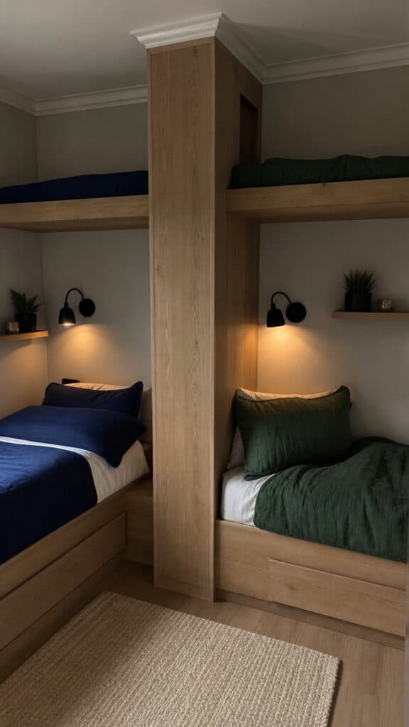 Built In Bunk Beds with Individual Room Dividers