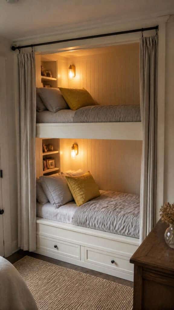 Bunk Beds Built Into Wall Niches and Alcoves