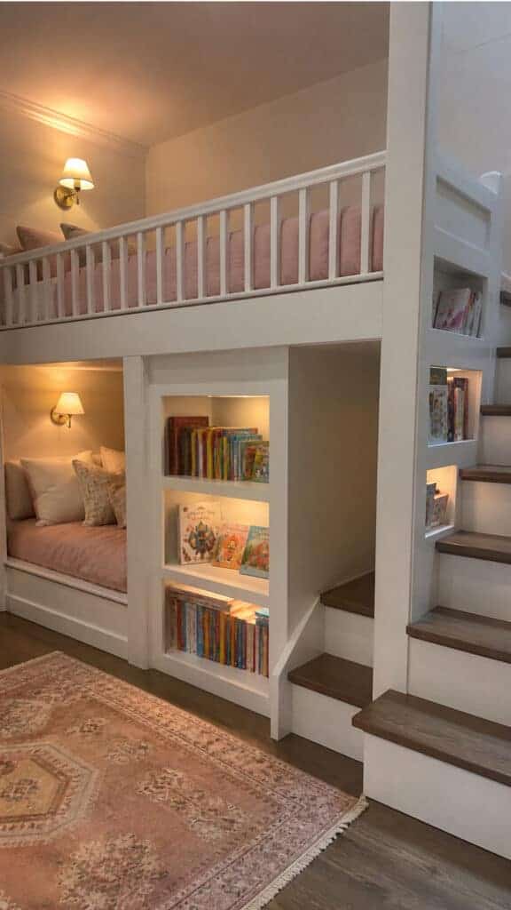 Built-In Bookshelf Stairs