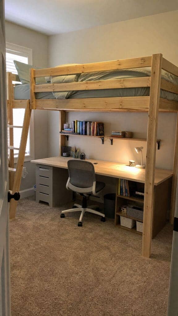 Loft Beds with Workspace Underneath