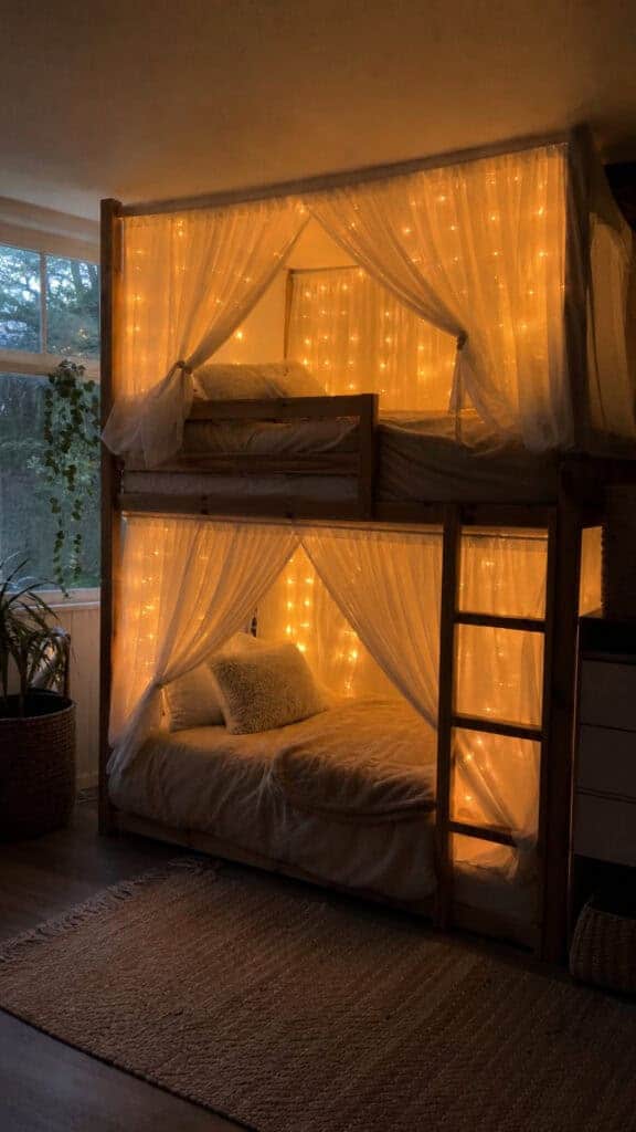 String Lights and Sheer Fabric Combinations