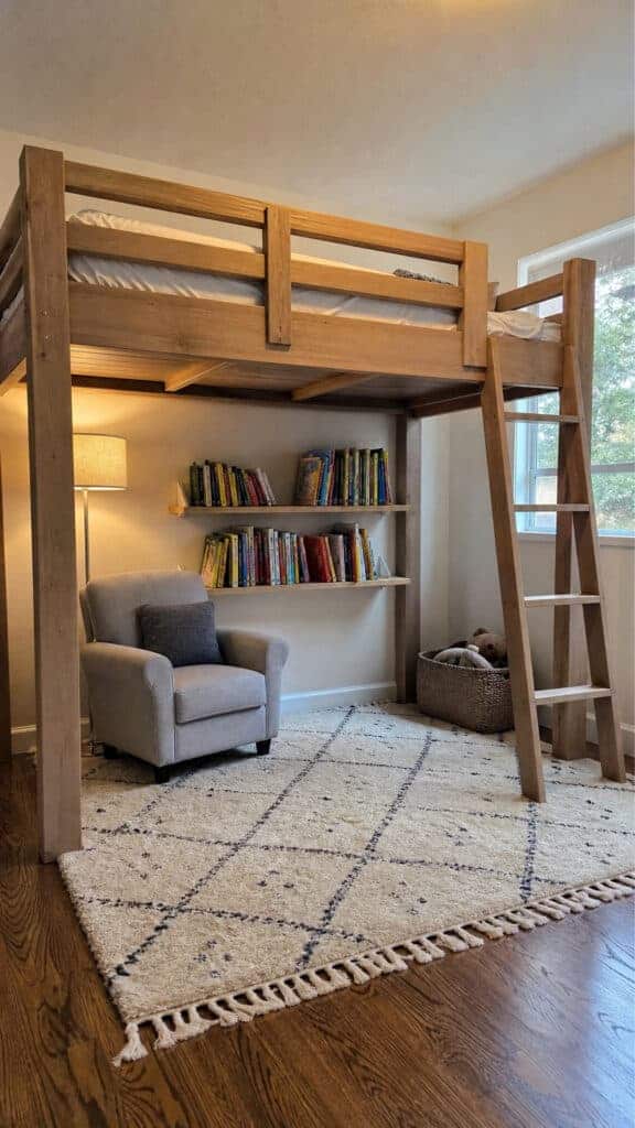Loft Bed with Full Reading Nook Underneath