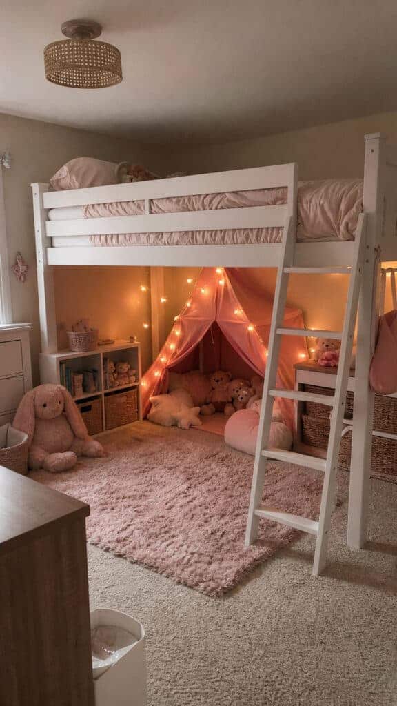 Loft Style Bunk Bed with Play Area Below