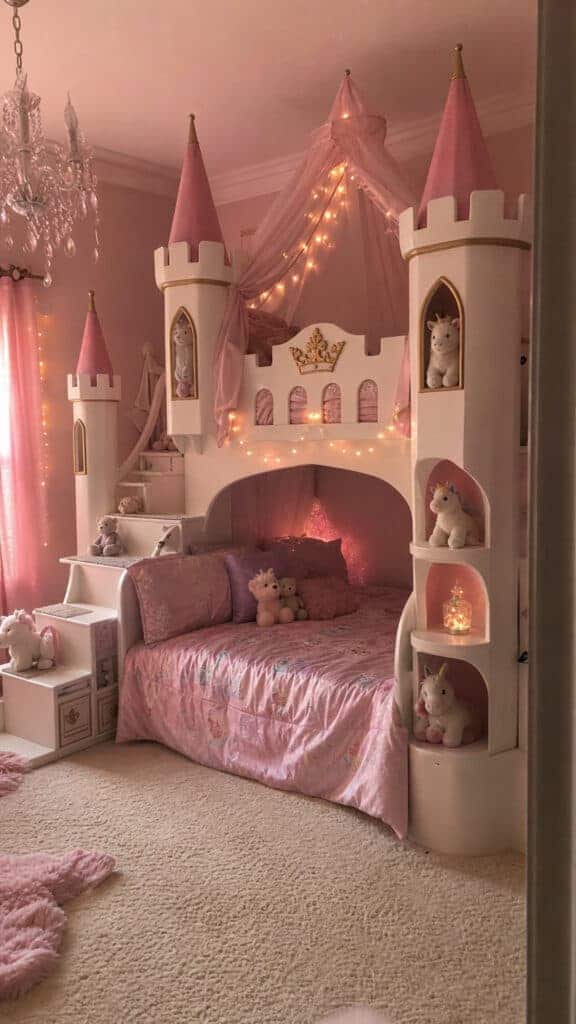 Princess Castle Themed Bunk Bed