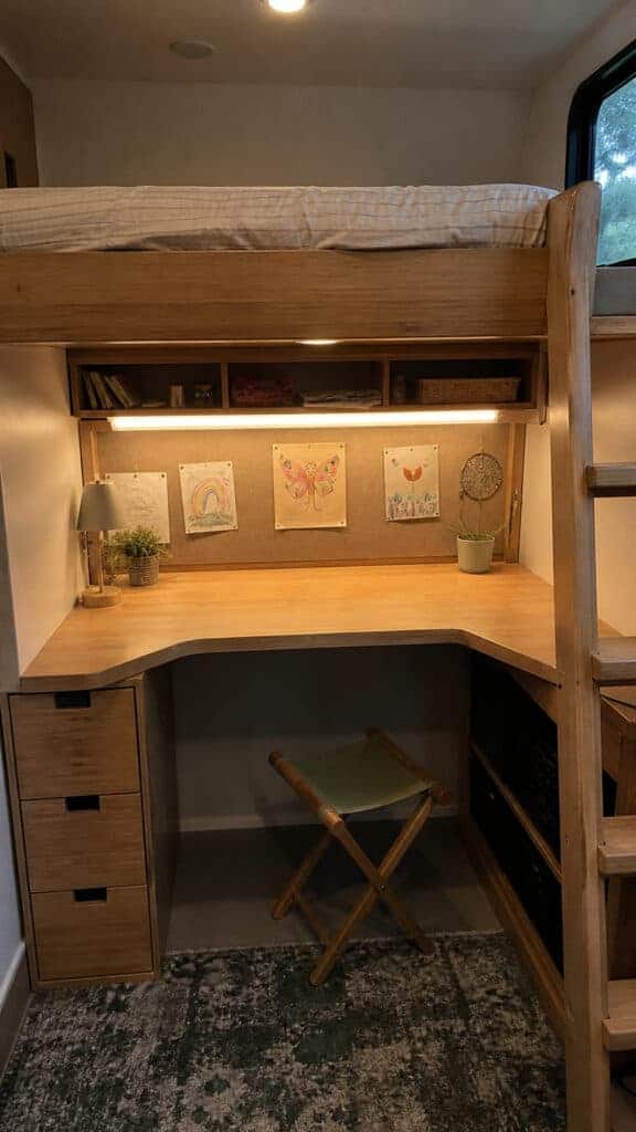 Bunk Beds with Built-In Desk Space