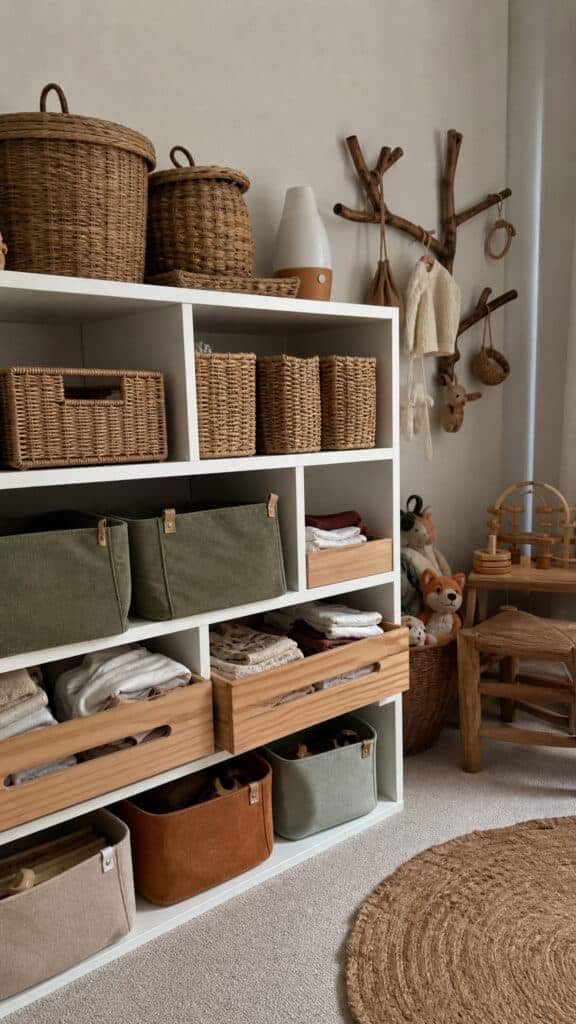 Functional Storage Solutions with Woodland Charm