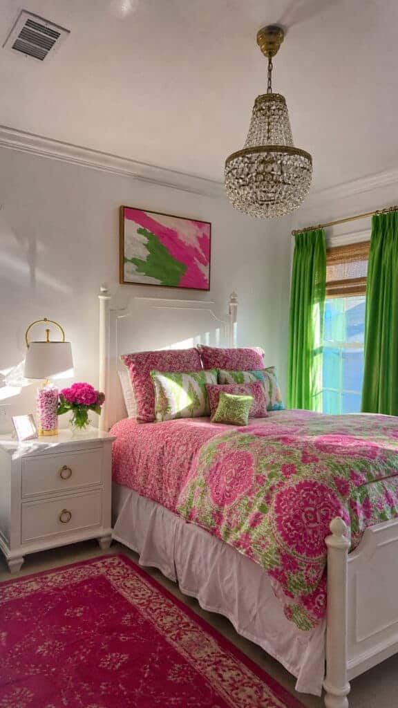 Bold Pink and Green Color Scheme
