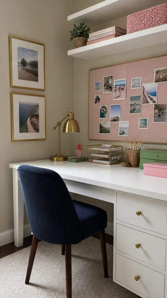 Organized Study Space with Preppy Accessories