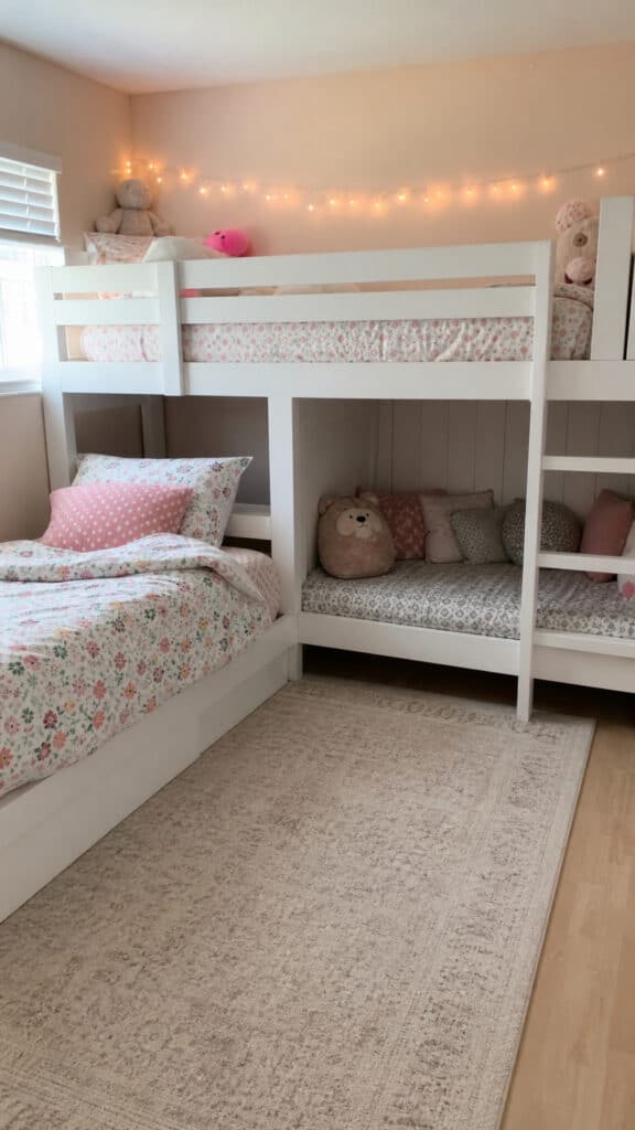 L-Shaped Bunk Beds for Corner Spaces