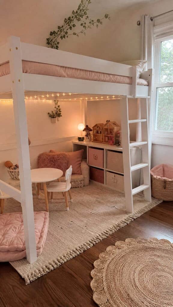 Space-Saving Loft Beds with Play Areas Underneath