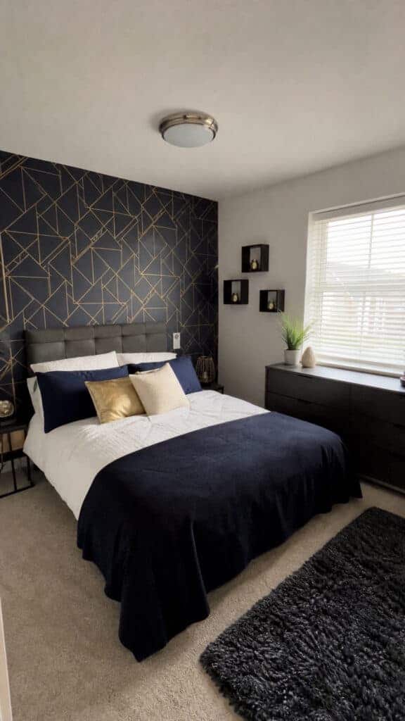 Bold Accent Wall with Removable Wallpaper