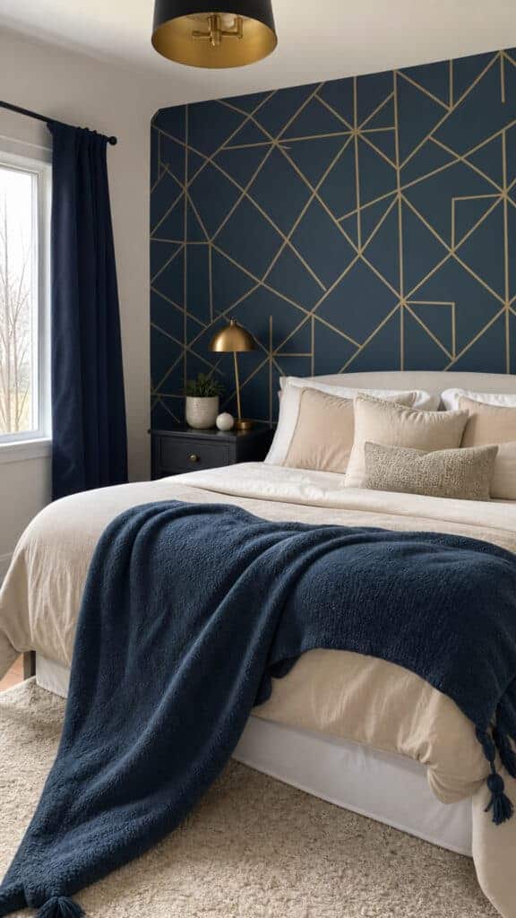 Statement Walls with Bold Colors or Wallpaper