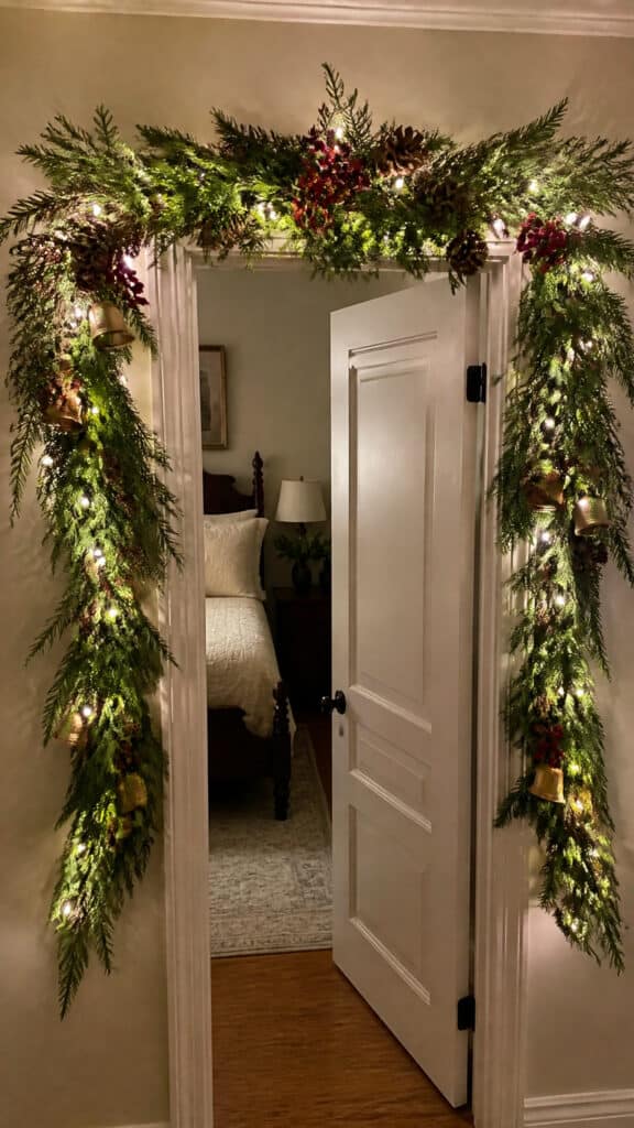 Festive Door Swags and Garland Arrangements