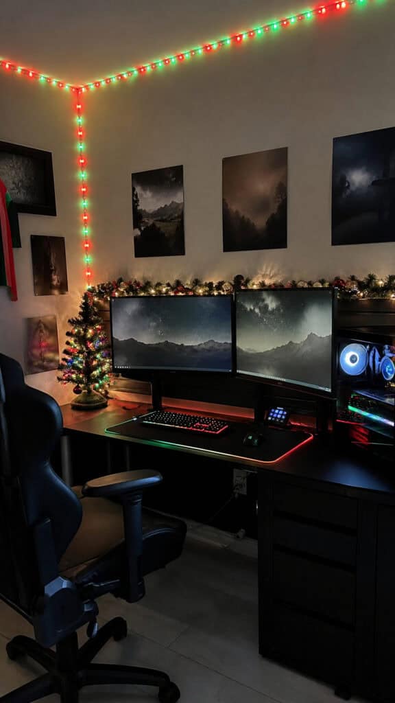 Gaming Setup Christmas Vibes