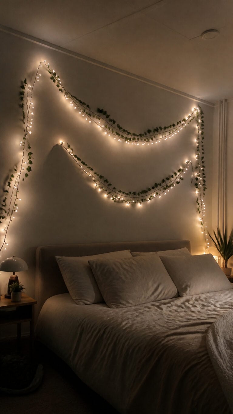 String Light Magic Above the Headboard