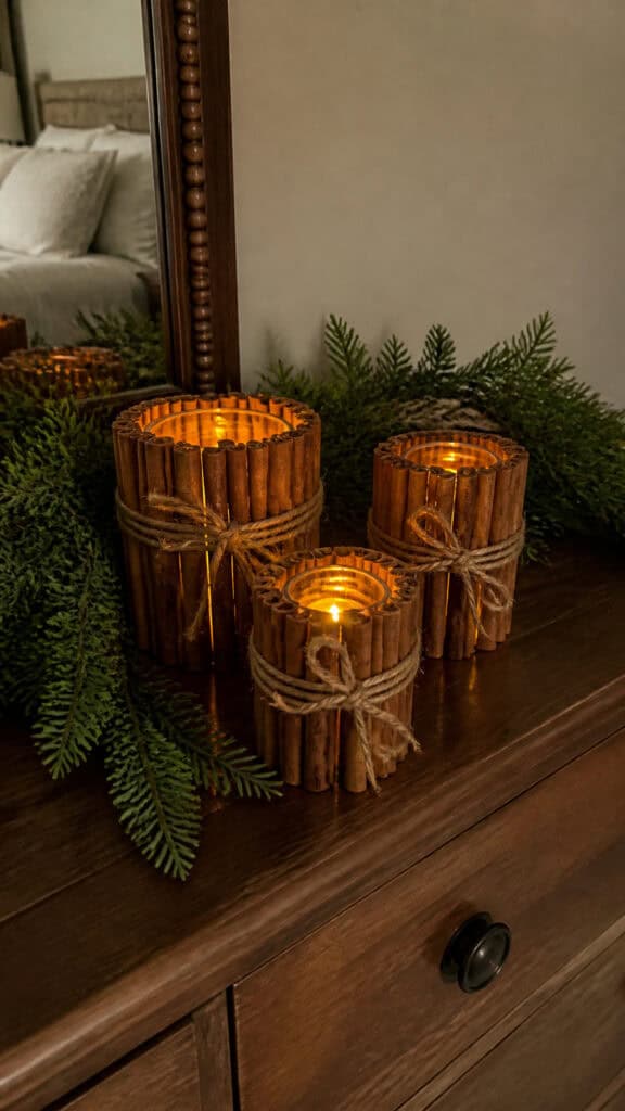 Cinnamon Stick Candle Holders