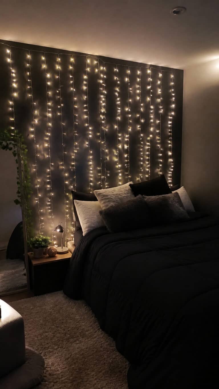 Headboard Magic with Cascading Lights