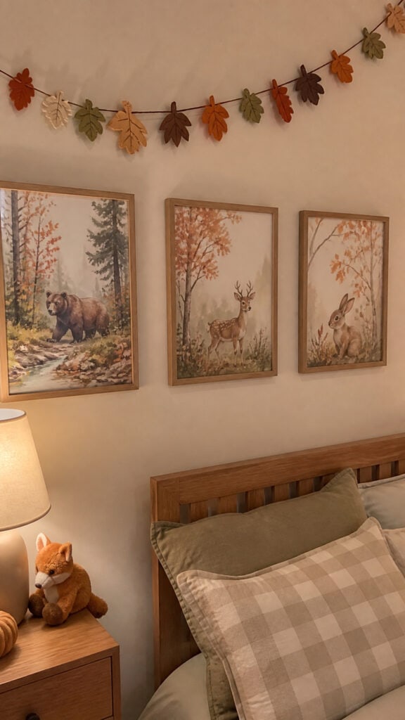 Hang Fall-Themed Wall Art and Garlands