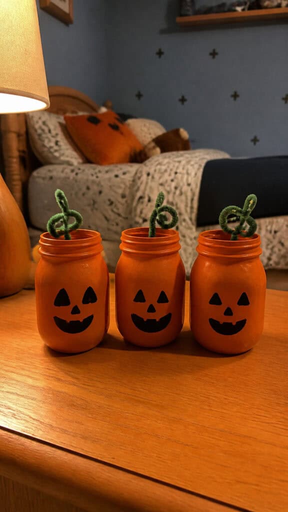 Painted Pumpkin Jars