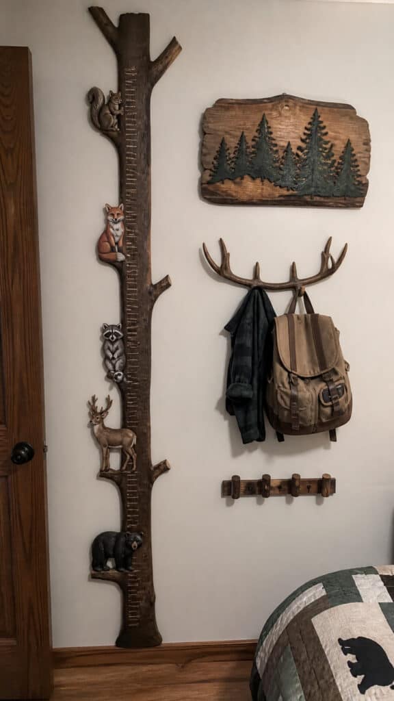Woodland Growth Chart and Nature-Inspired Wall Hooks