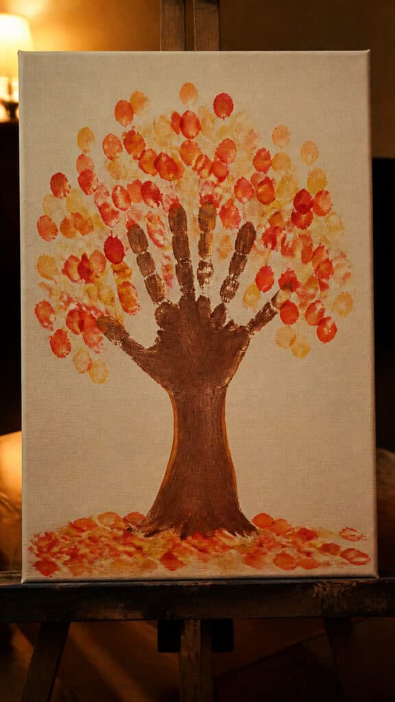 Handprint Fall Tree Canvas