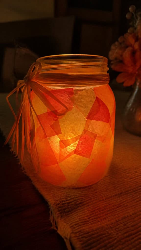 Mason Jar Lanterns with Fall Themes