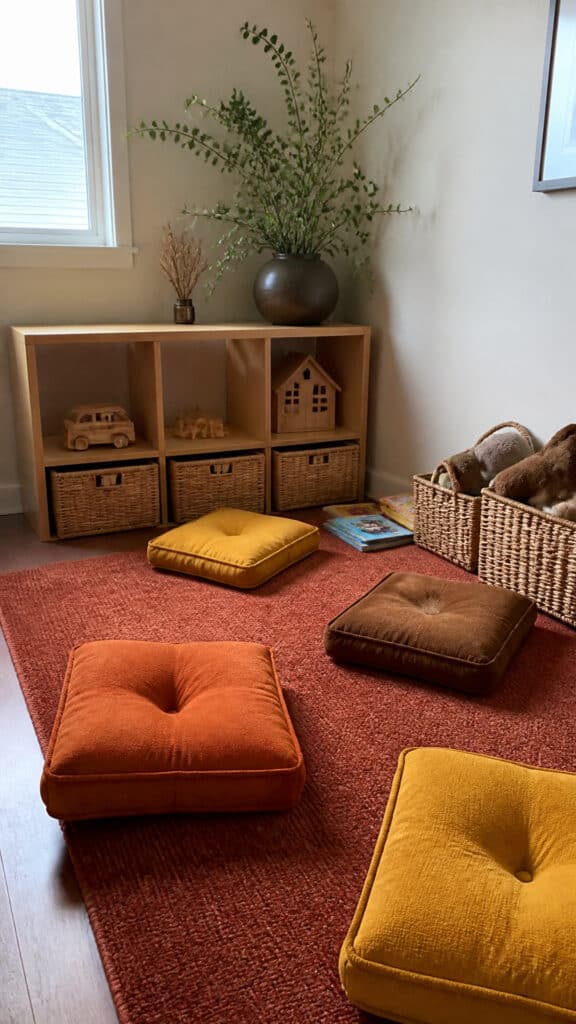 Cozy Autumn-Colored Rugs and Cushions