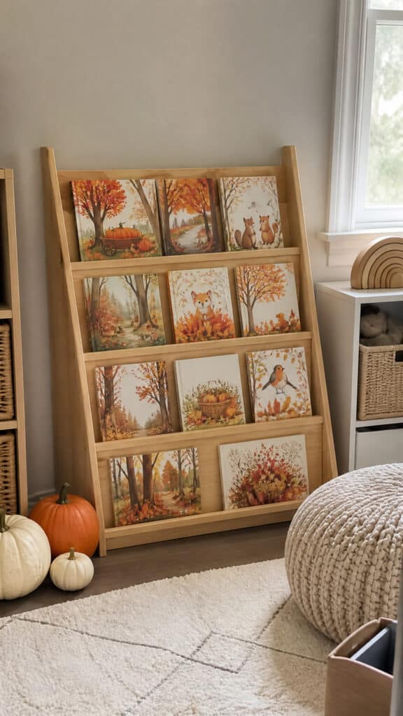 Seasonal Book Display with Fall Stories