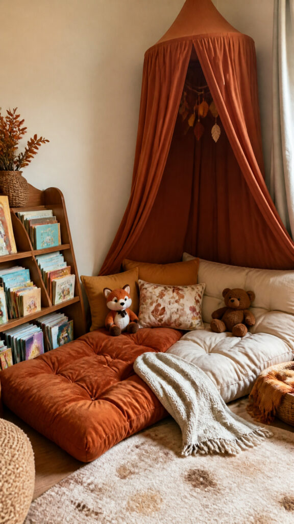 Cozy Reading Nook with Fall Flair
