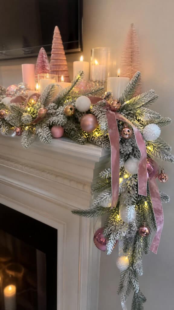 Pink and White Garland Displays
