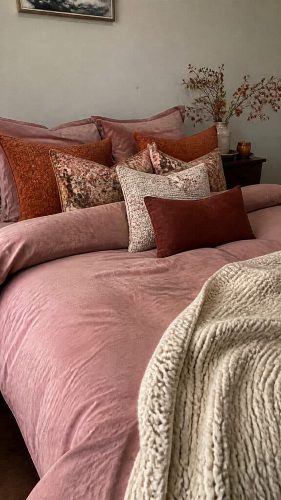 Add Seasonal Bedding and Throw Pillows