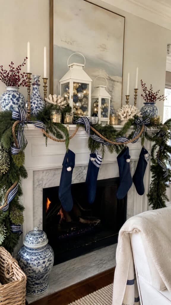 Preppy Coastal Mantel and Shelf Styling