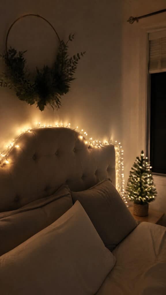 String Lights Around the Headboard