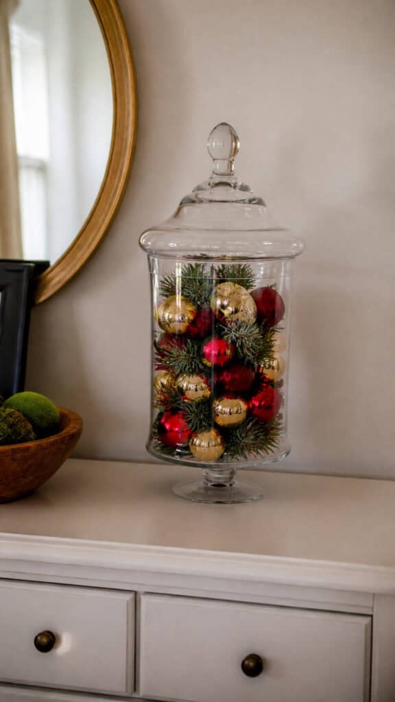 Tiny Ornaments Displayed in a Glass Jar or Bowl